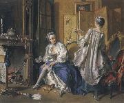 Francois Boucher Lady Fastening her Garter Spain oil painting artist